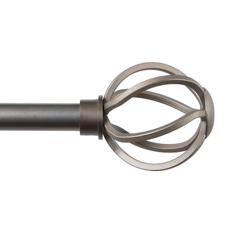 Kenney Mfg Kenney Cage 5/8" Standard Decorative Window Curtain Rod, 28-48", Pewter KN75213NP